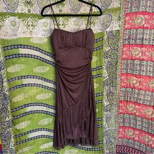 Y2K Ruby Rox Brown Sparkling “It Girl” Midi Dress Size Medium